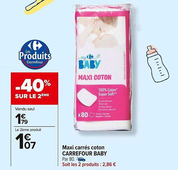 Maxi Carrés Coton Carrefour Baby