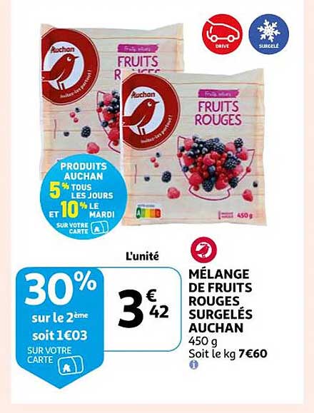 Mélange De Fruits Rouges Surgelés Auchan