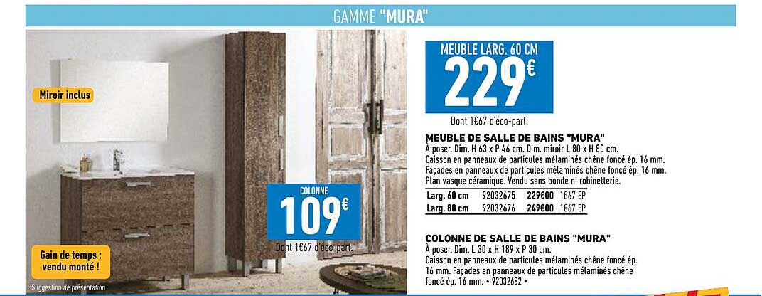 meuble de salle de bains "mura", colonne de salle de bains "mura"
