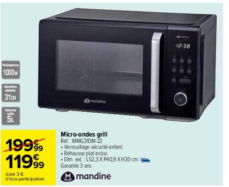 micro-ondes grill mandine