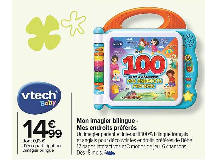 mon imagier bilingue - mes endroits préférés vtech baby