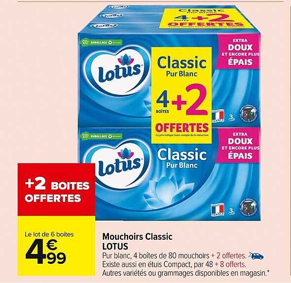 Mouchoirs Classic Lotus