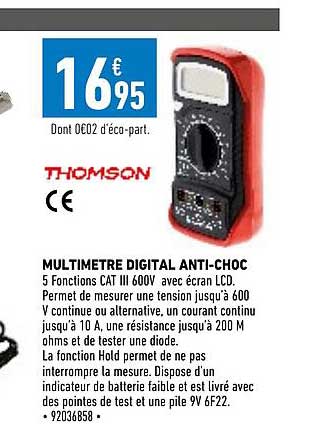 multimètre digital anti-choc thomson