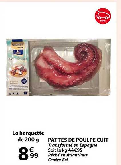 pattes de poulpe cuit