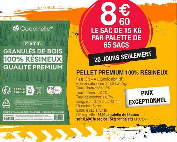 pellet premium 100% résineux coccinelle