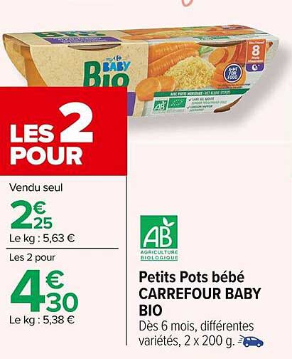 petits pots bébé carrefour baby bio