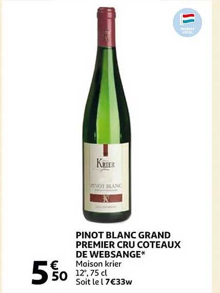 pinot blanc grand premier cru coteaux de websange