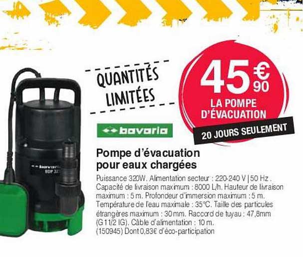 pompe d'évacuation pour eaux chargées