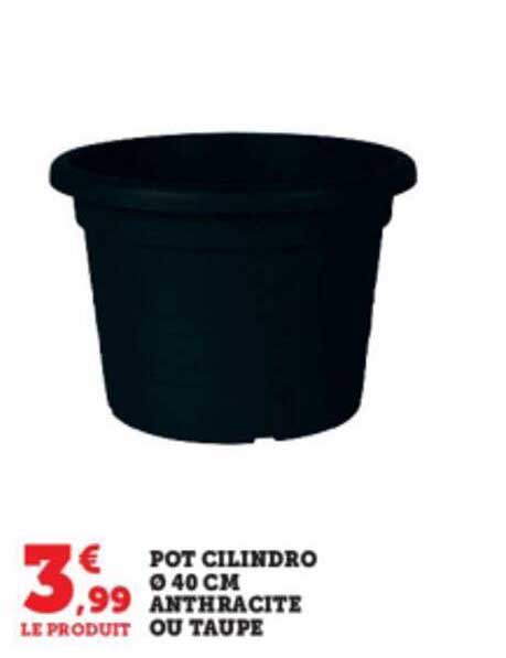 pot cilindro ø 40 cm anthracite ou taupe
