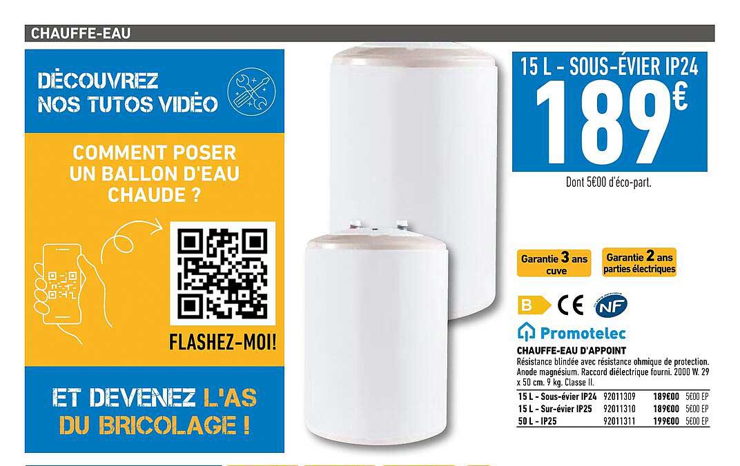 promotelec chauffe-eau d'appoint