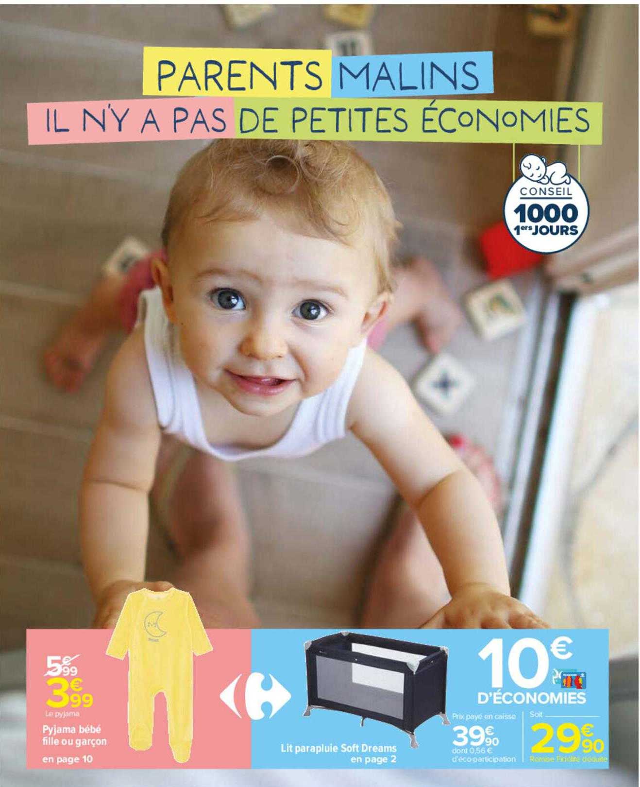 pyjama bébé fille ou garçon, lit parapluie soft dreams