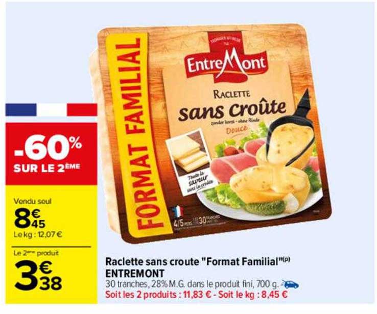 raclette sans croute "format familial" entreMont