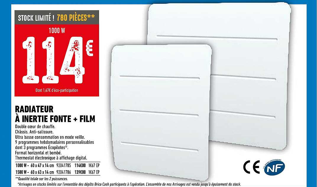 Radiateur à Inertie Fonte + Film
