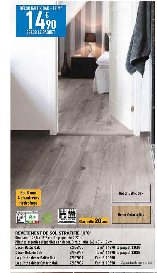 revêtement de sol stratifié "h2o"