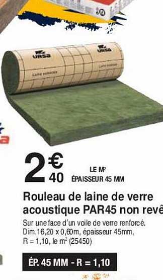Rouleau De Laine De Verre Acoustique Par45