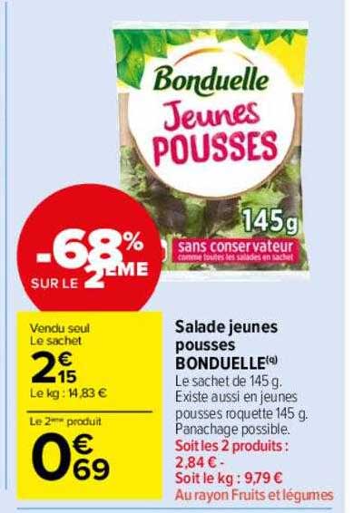 salade jeunes pousses bonduelle