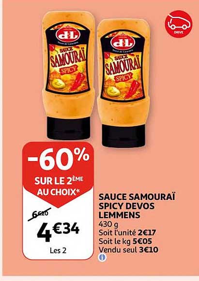 sauce samouraï spicy devos lemmens