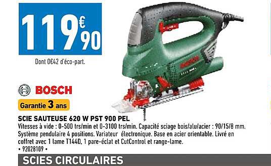 scie sauteuse 620 w pst 900 pel bosch