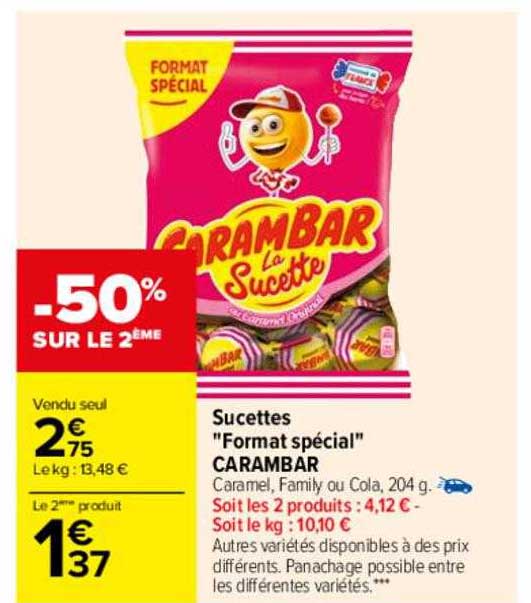 sucettes "format spécial" carambar