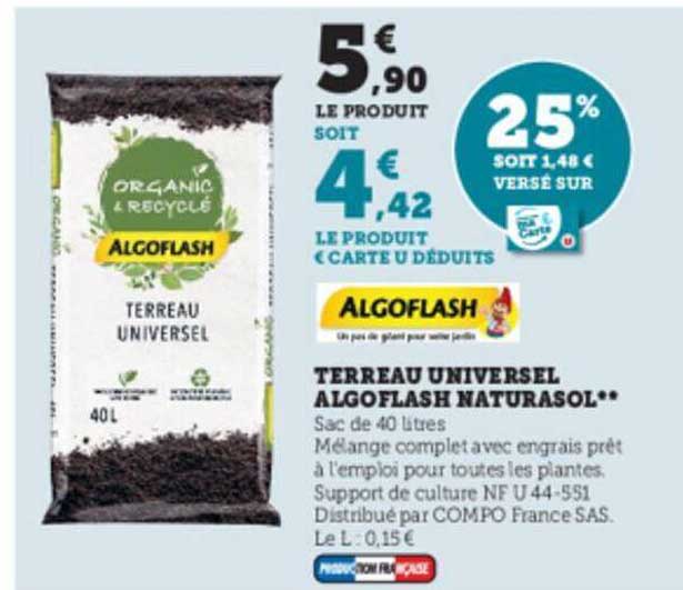terreau universel algoflash naturasol
