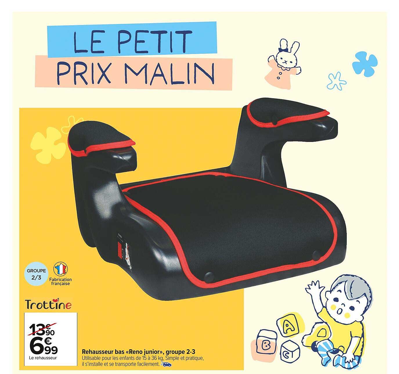 trottine rehausseur bas "reno junior" groupe 2-3