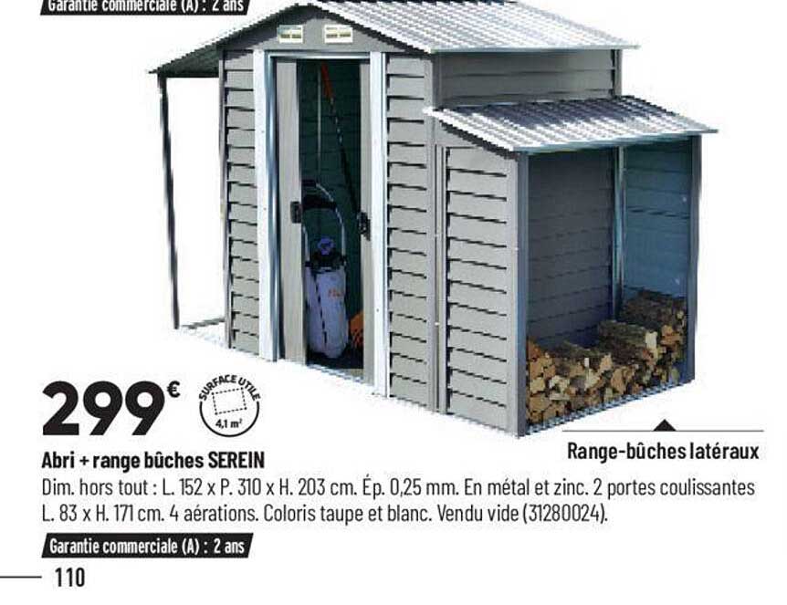 abri + range bûches serein