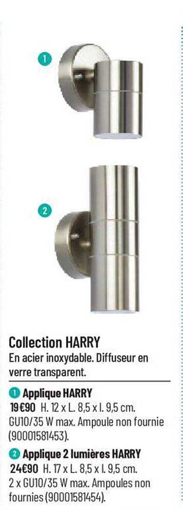 applique harry, applique 2 lumières harry