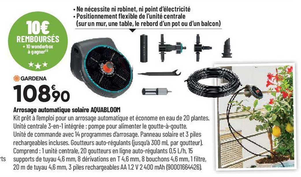 Arrosage Automatique Solaire Aquabloom Gardena