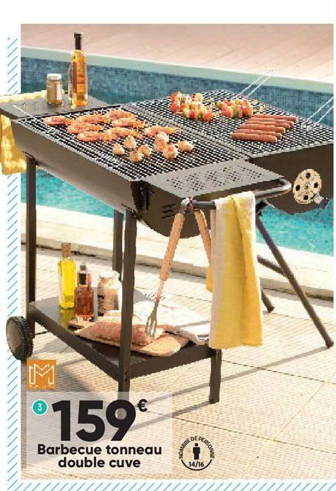 barbecue tonneau double cuve