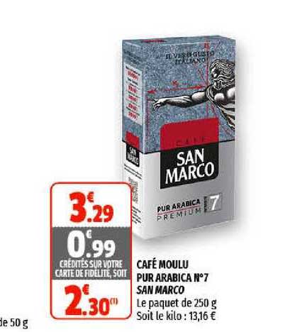 café moulu pur arabica n°7 san marco