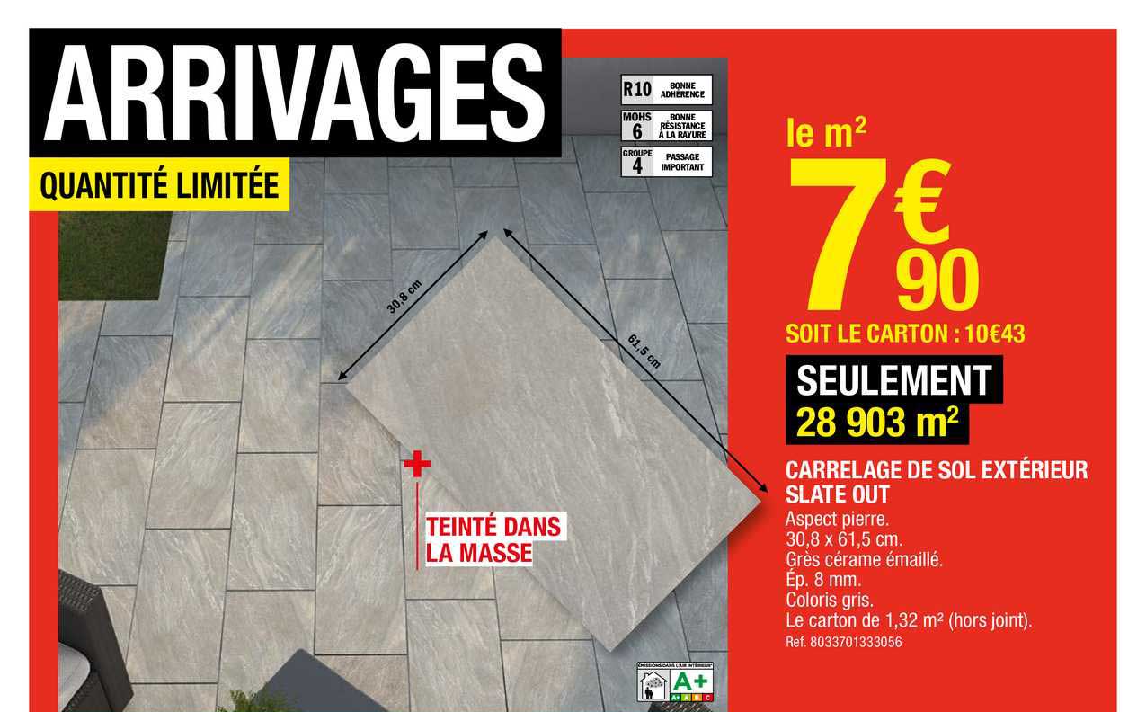 carrelage de sol extérieur slate out