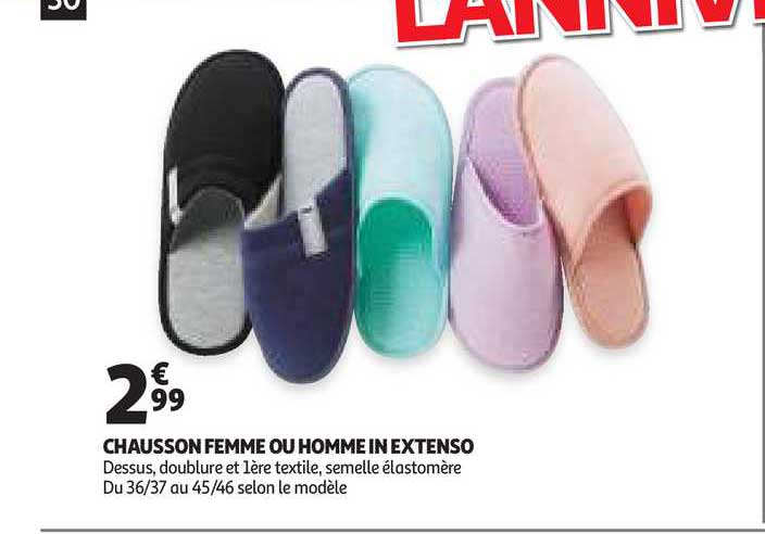 chausson femme ou homme in extenso