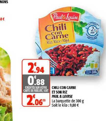 chili con carne et son riz paul & louise