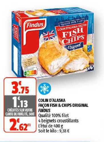 colin d'alaska façon fish & chips original findus