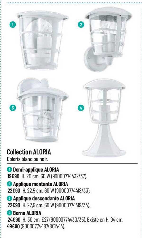 collection aloria : demi-applique aloria
