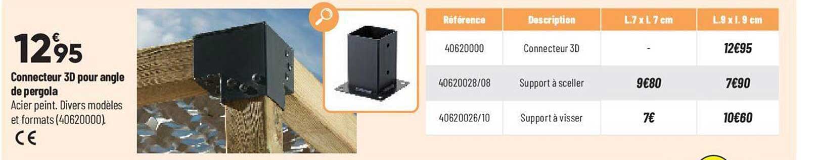 connecteur 3d pour angle de pergola
