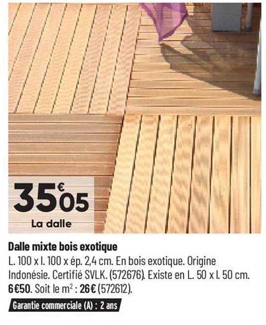 Dalle Mixte Bois Exotique