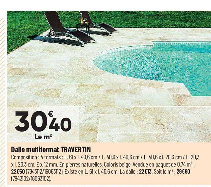 dalle multiformat travertin