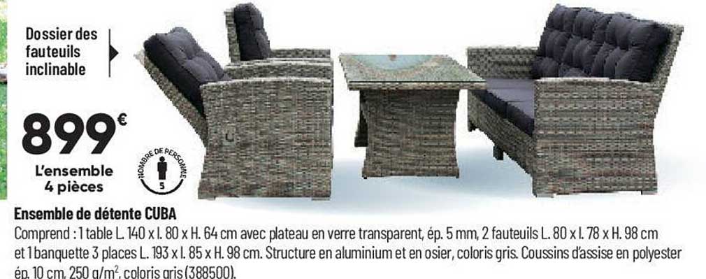 ensemble de détente cuba