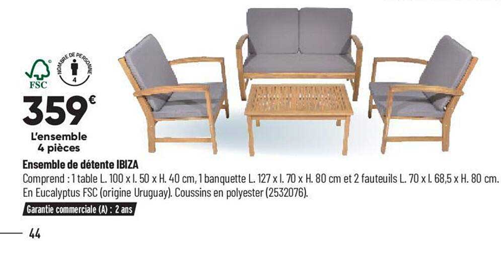 ensemble de détente ibiza