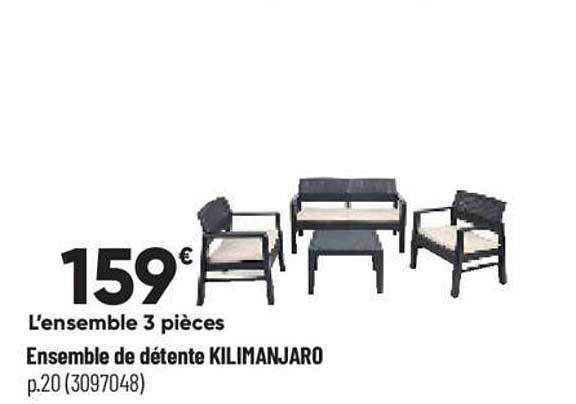 ensemble de détente kilimanjaro