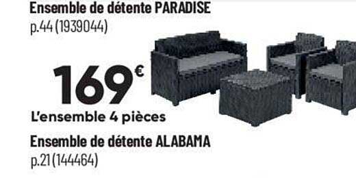 ensemble de détente paradise, ensemble de détente alabama
