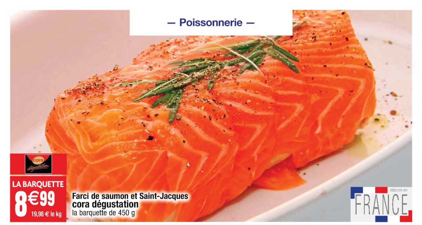 farci de saumon et saint-jacques cora dégustation