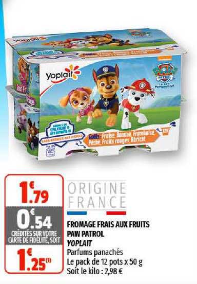 fromage frais aux fruits paw patrol yoplait