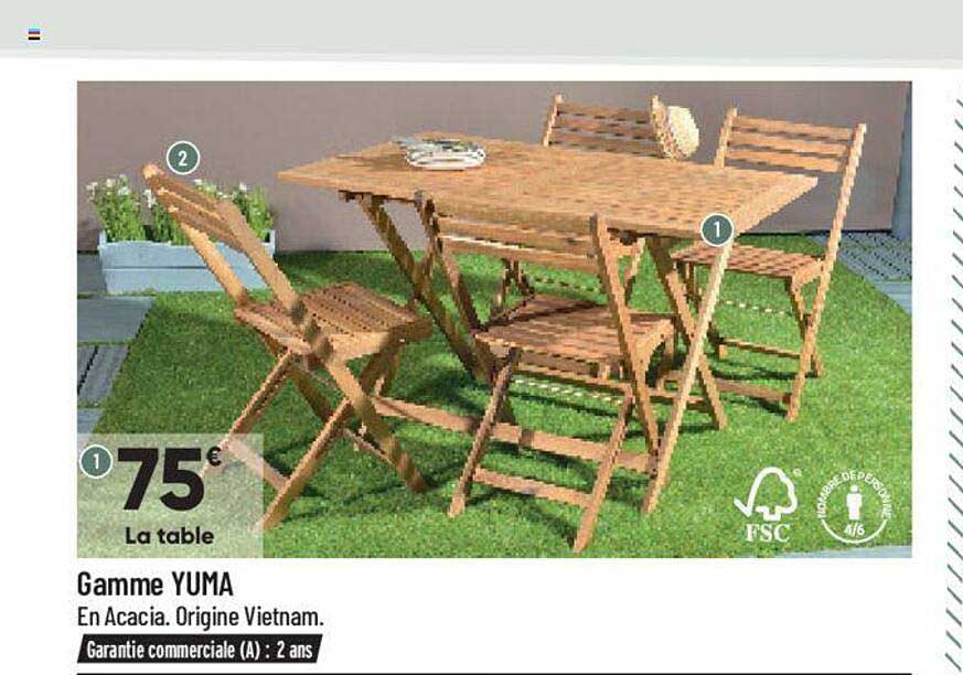 gamme yuma : la table