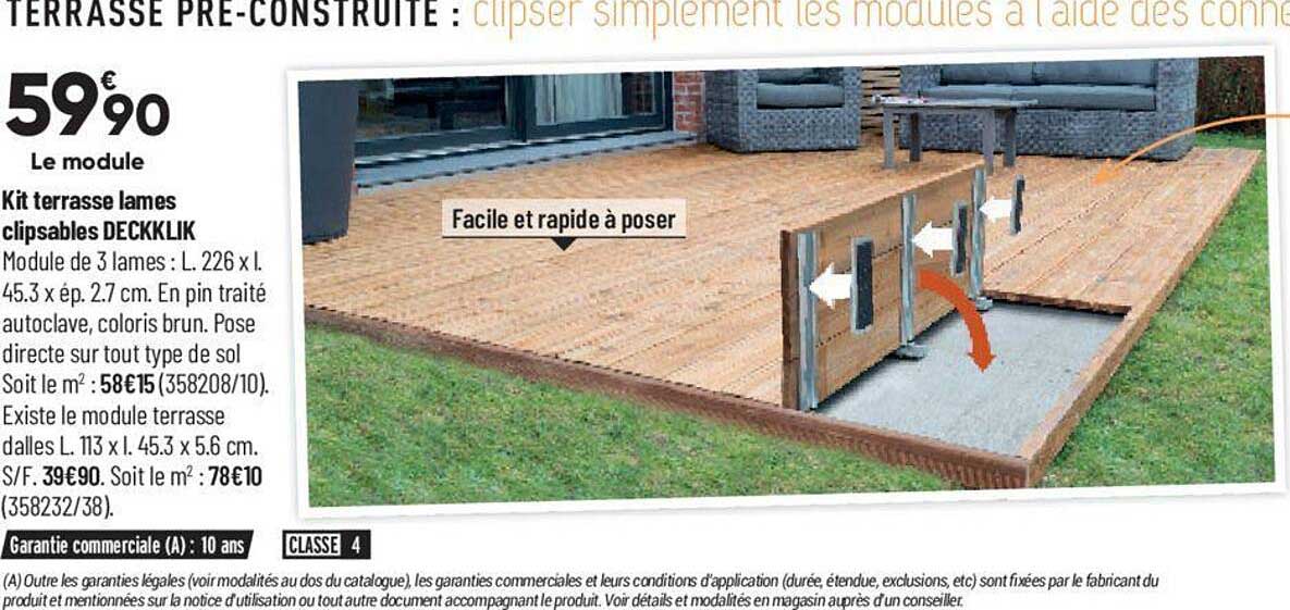 kit terrasse lames clipsables deckklik
