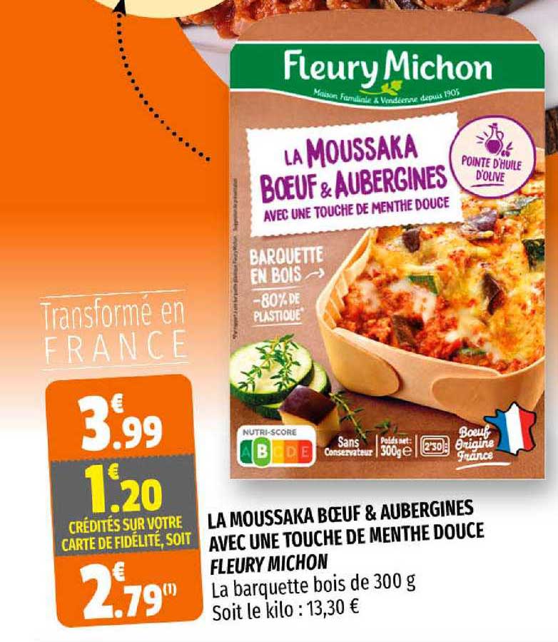 la moussaka bœuf & aubergines avec une touche de menthe douce fleury michon