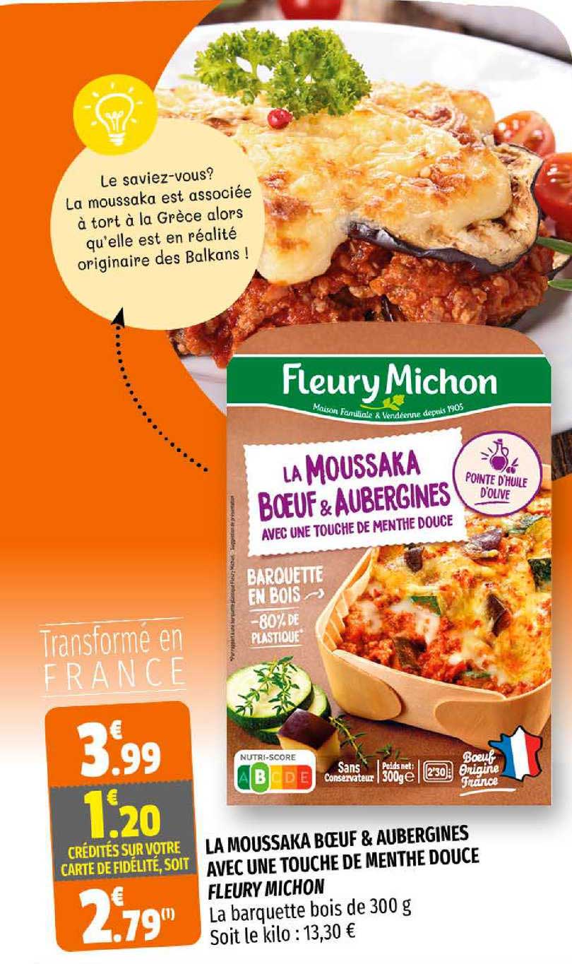la moussaka bœuf & aubergines avec une touche de menthe douce fleury michon