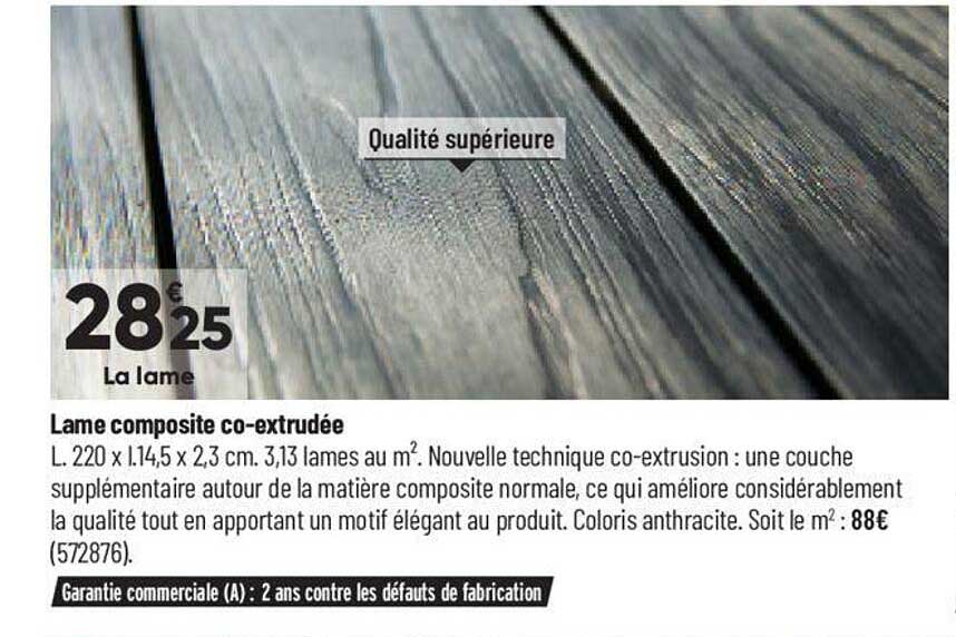 lame composite co-extrudée