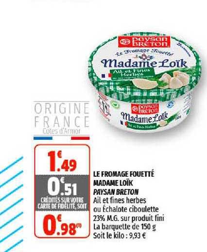 le fromage fouetté madame loïk paysan breton